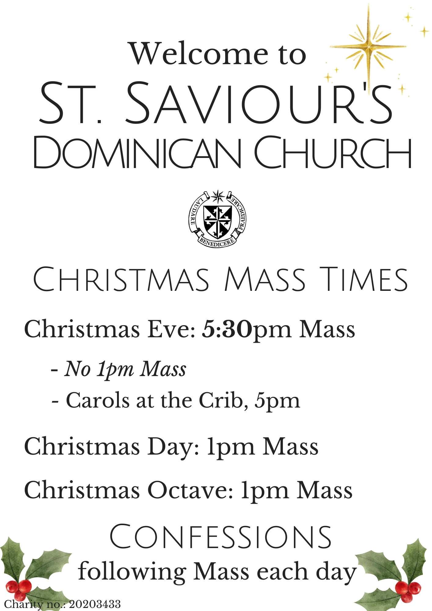 Christmas Mass times 2025