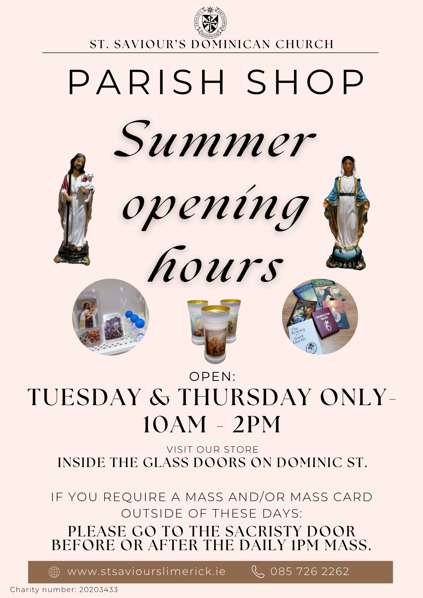 Parish shop Summer Opening hours